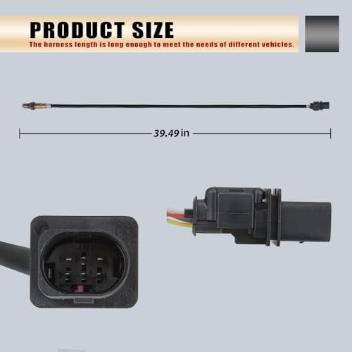 HOAVEED LSU 4.9 Wideband O2 Oxygen Sensor Compatible with AEM 30-4110 30-0300 30-0310 X-Series AFR Controllers | Replaces Bosch 17025 0258017025 | 5-Wire UEGO Air Fuel Ratio Sensor Universal Fit - Image 3