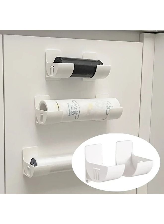 4 قطع رف تخزين مطبخ أسود بدون حفر، منظف بلاستيكي قابل للطي، مثبت على باب الخزانة - Image 3