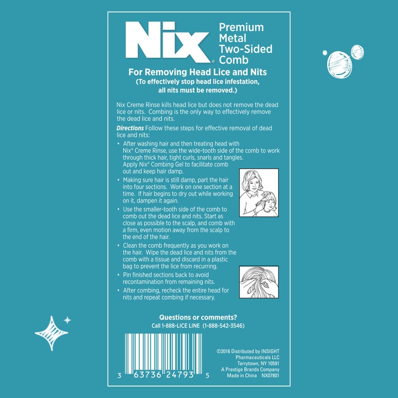 Nix Lice Removal Comb, 2-Sided, Dual-Action Lice Comb for Removing Tangles, Lice & Nits - Image 5
