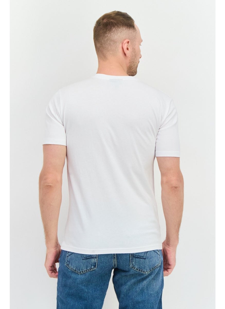 NAUTICA Men Crew Neck Short Sleeve Brand Logo T-Shirt, White  - Image 3