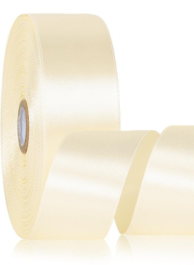 Apeseek 2 Inch 60 Yards Ivory Satin Ribbon, Solid Polyester Fabric Ribbon for Gift Wrapping, Crafts, Floral Bouquet, Wedding, Barthday Party, Festival, Christmas