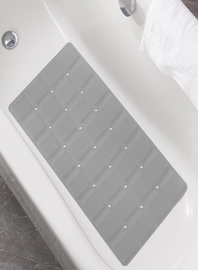 Webos Foldable Non Slip Silicon Bath Mat Bathtub mat no Suction Cups Shower mats for Textured Tub and Reglazed Tub (Foldable -Grey, 28-inch x 14-inch) - Image 1