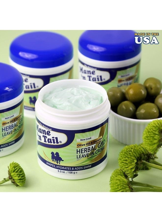 Mane 'n Tail Herbal Gro Leave-In Creme Therapy MAXIMUM VOLUME & SHINE 5.5 Ounce  - Image 2