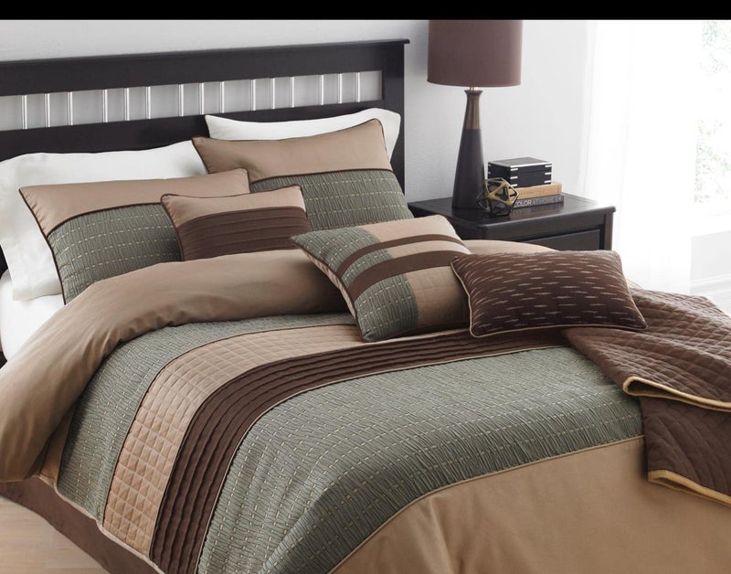Riverbrook Home Elite Collection Comforter Set Queen Lexia  BrownMulti 7 Piece Set