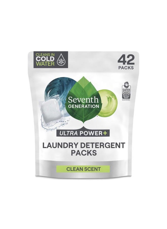 Seventh Generation Ultra Power Plus Laundry Detergent Packs Fresh Citrus Laundry Soap EPA Safer Choice Certified 42 count  - Image 1