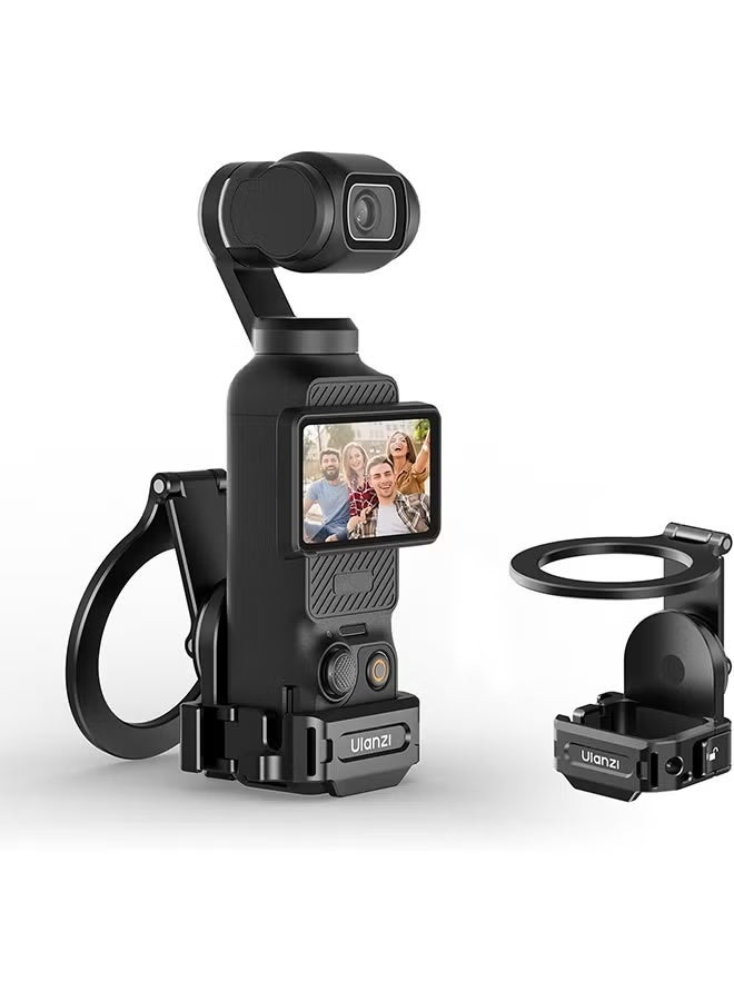 ULANZI PM01 Magnetic Mount Stand Compatible with DJI OSMO Pocket 3, Aluminium Expansion Camera Holder with Cold Shoe and 1/4'' Mount, 181/270/360° Adjustment Magnetic Adapter Pocket 3 Accessories