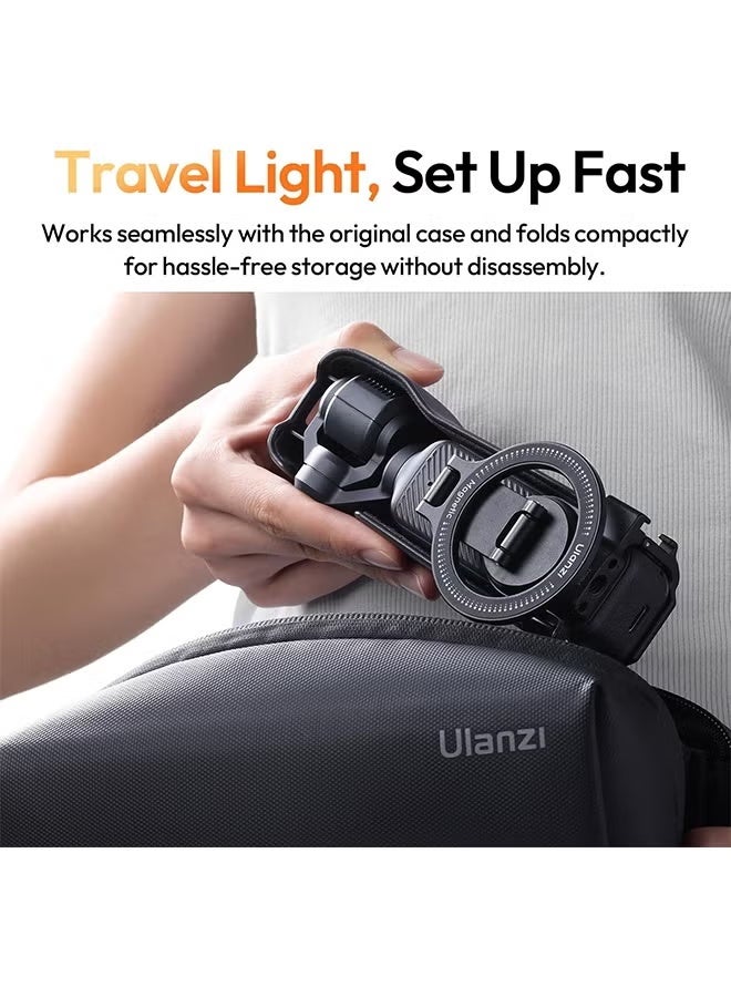 ULANZI PM01 Magnetic Mount Stand Compatible with DJI OSMO Pocket 3, Aluminium Expansion Camera Holder with Cold Shoe and 1/4'' Mount, 181/270/360° Adjustment Magnetic Adapter Pocket 3 Accessories - view 4