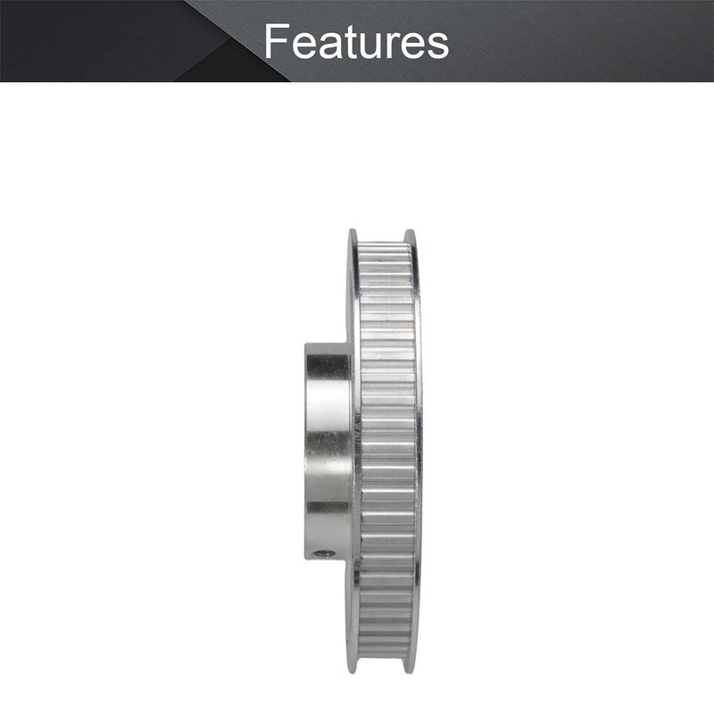 Fielect Aluminium Alloy XL 60 Teeth 10mm Inner Bore Diameter Timing Belt Pulley Flange Synchronous Wheel Silver Tone for 3D Printer CNC 1Pcs - Image 5