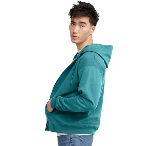 Hanes Men's Hoodie, EcoSmart Fleece Full-Zip Hoodie, Zip-Up Hooded Sweatshirt for Men - Image 4