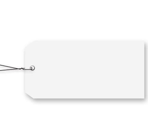 NapTags Blank Vinyl Tags - # 5 Size with Wire (White) - Image 3