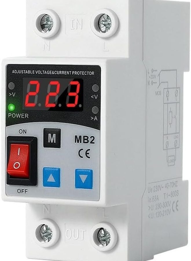 مضغوط 220 فولت واقي تيار محدود مرحل مغناطيسي ثابت تأخير 1-999 ثانية غلاف مقاوم للهب - Image 2