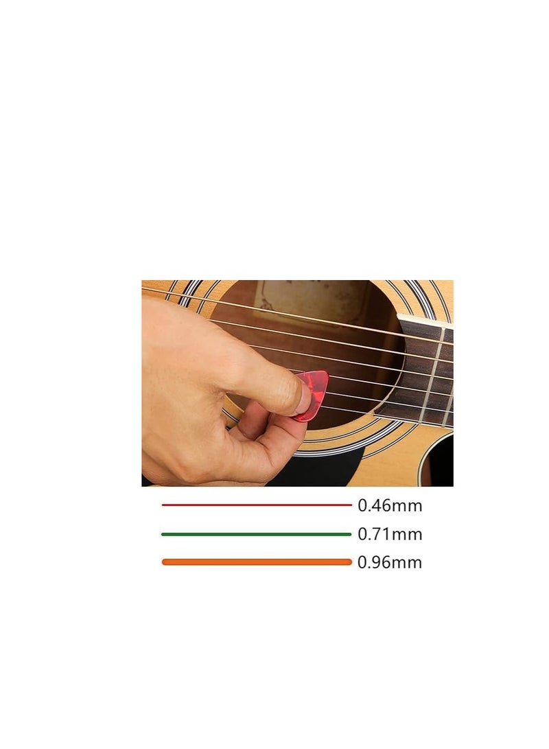 Generic Pack of 30 Guitar Picks, Celluloid Pick, 0.46 mm, 0.71 mm, 0.96 mm, for Guitar, Acoustic Guitar, Electric Guitars, Ukulele, Bass (Random Colour) - Image 4