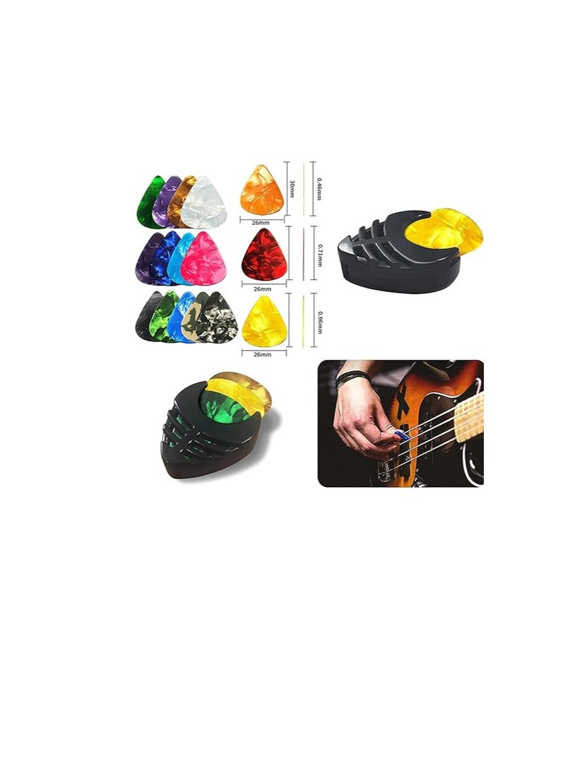 Generic Pack of 30 Guitar Picks, Celluloid Pick, 0.46 mm, 0.71 mm, 0.96 mm, for Guitar, Acoustic Guitar, Electric Guitars, Ukulele, Bass (Random Colour) - Image 3