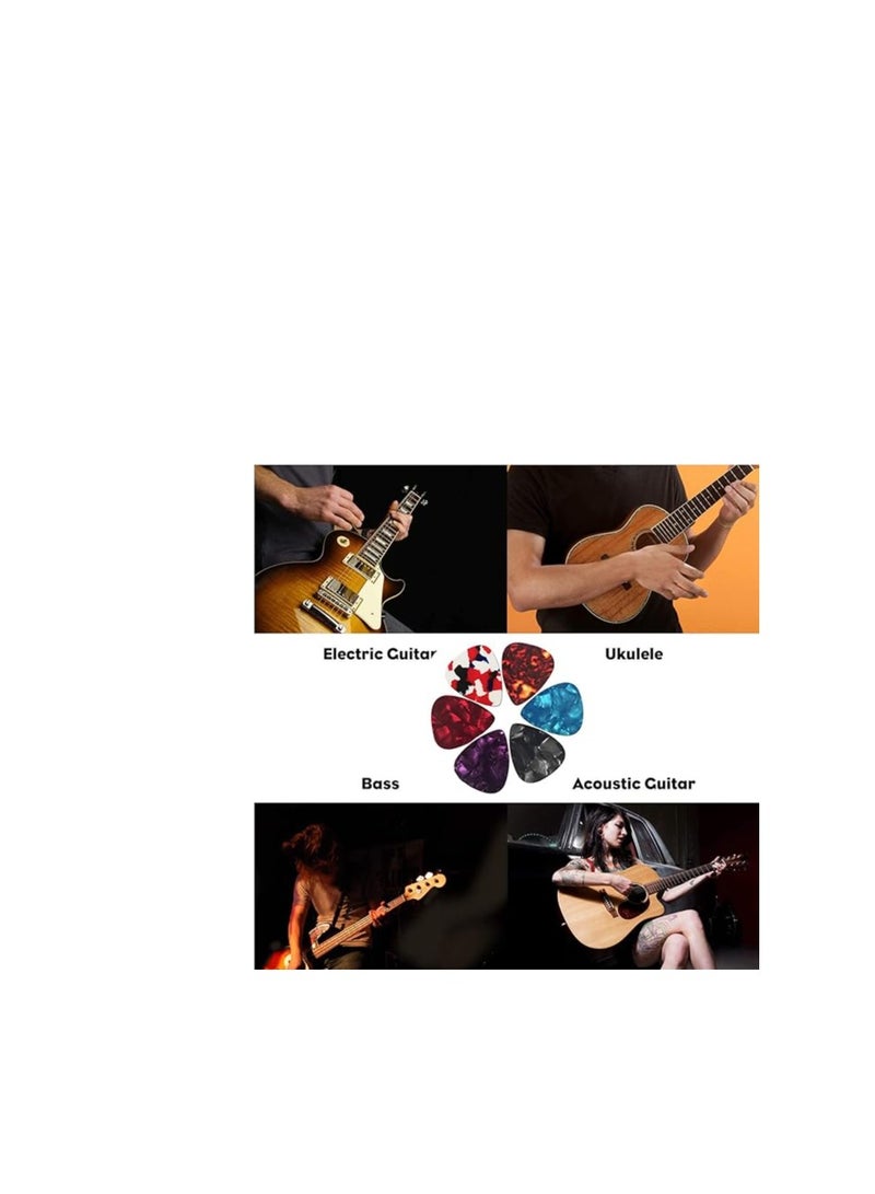 Generic Pack of 30 Guitar Picks, Celluloid Pick, 0.46 mm, 0.71 mm, 0.96 mm, for Guitar, Acoustic Guitar, Electric Guitars, Ukulele, Bass (Random Colour) - Image 5