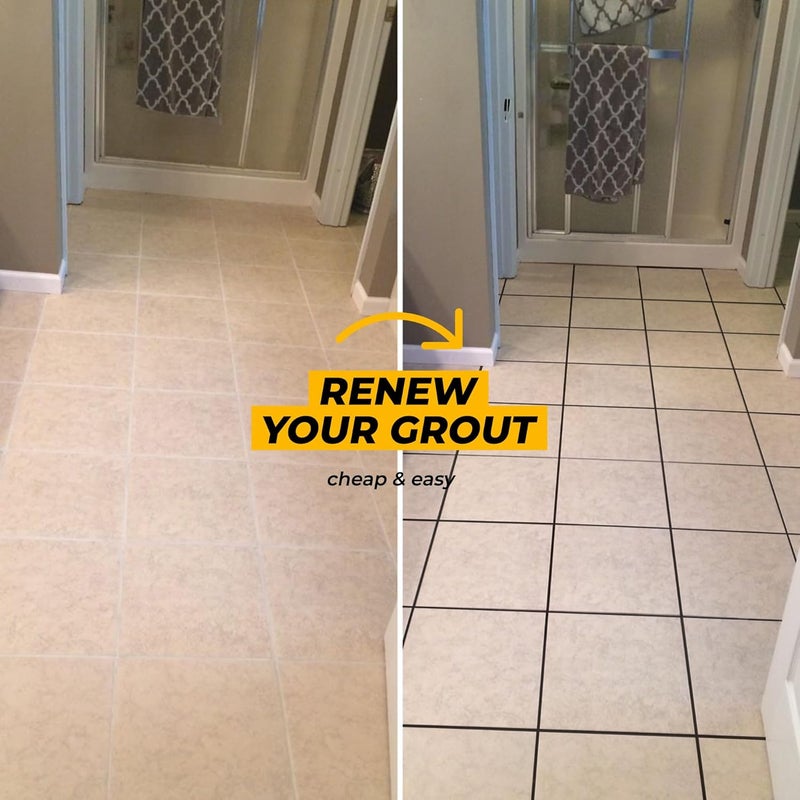 PENTAUSA Tile Grout - 13.4 oz Black Grout Filler Repairs Renews Tube, Fast Drying Grout Repair Kit, Odorless Formula - Grout Floater Included (Black 13.4oz / 380gr) - Image 2