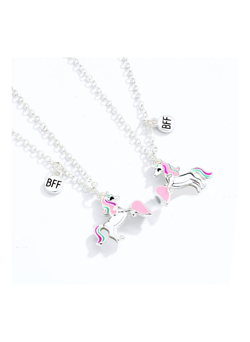 KASTWAVE Friendship Necklace, 2PCS Best Friend Necklaces Matching, BFF Necklaces, Magnetic Necklaces, Friendship Gifts for Women for Girls Kids Women Birthday Gifts, Pendant Necklace Set, Girls Jewelry - Image 1