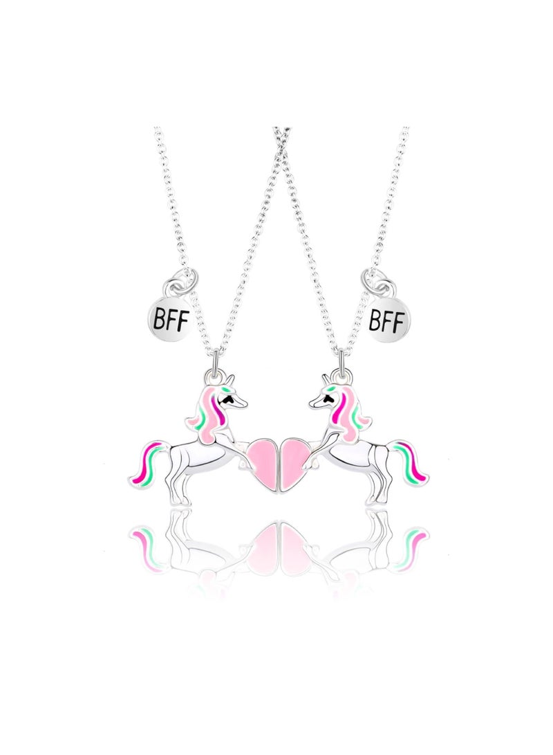 KASTWAVE Friendship Necklace, 2PCS Best Friend Necklaces Matching, BFF Necklaces, Magnetic Necklaces, Friendship Gifts for Women for Girls Kids Women Birthday Gifts, Pendant Necklace Set, Girls Jewelry - Image 4