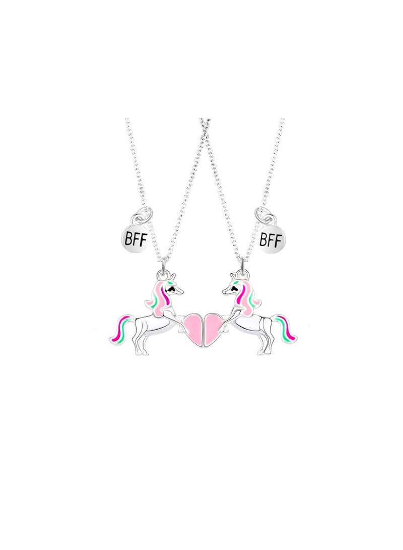 KASTWAVE Friendship Necklace, 2PCS Best Friend Necklaces Matching, BFF Necklaces, Magnetic Necklaces, Friendship Gifts for Women for Girls Kids Women Birthday Gifts, Pendant Necklace Set, Girls Jewelry - Image 5