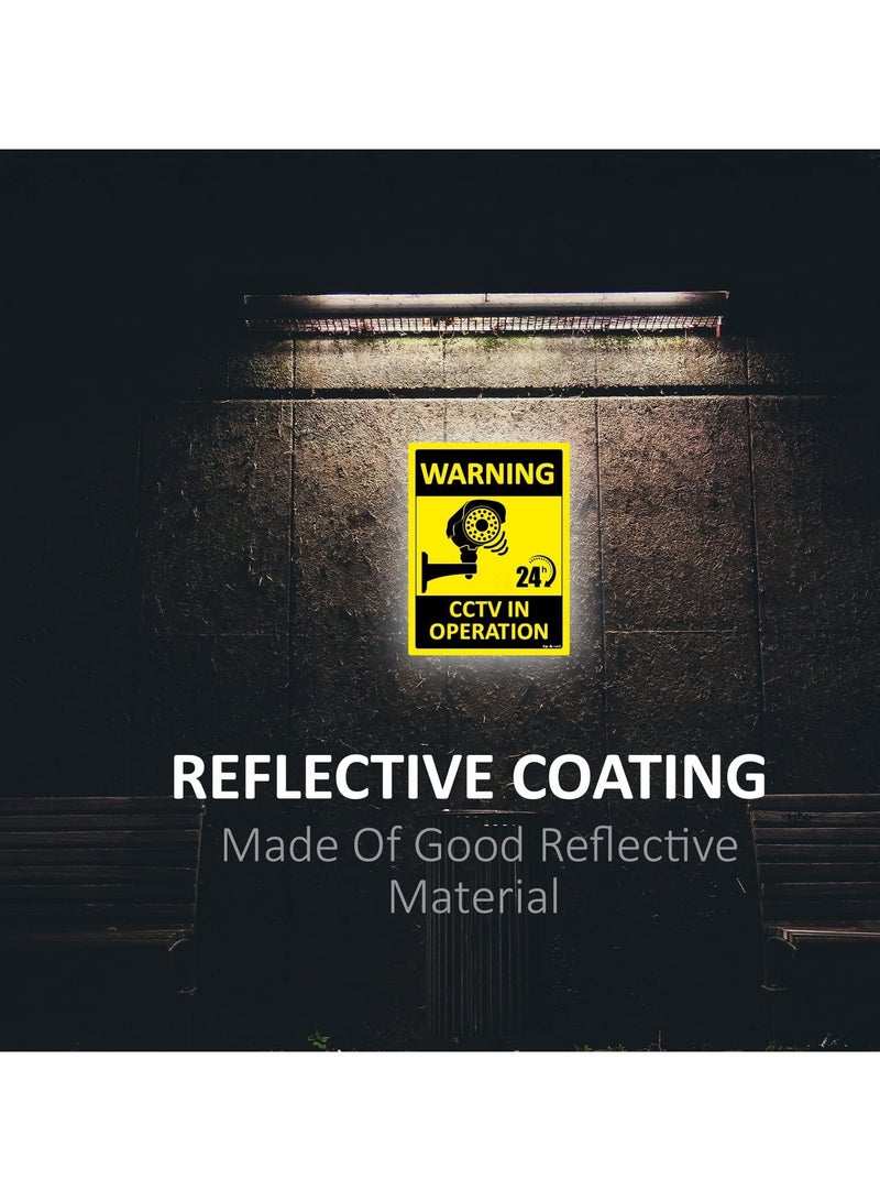 Rubik لافتة تحذيرية لتشغيل كاميرات المراقبة على مدار 24 ساعة، 20×15 سم، لافتة بلاستيكية عاكسة للمراقبة بالفيديو ومقاومة للأشعة فوق البنفسجية ومقاومة للطقس (قطعة واحدة) - Image 5