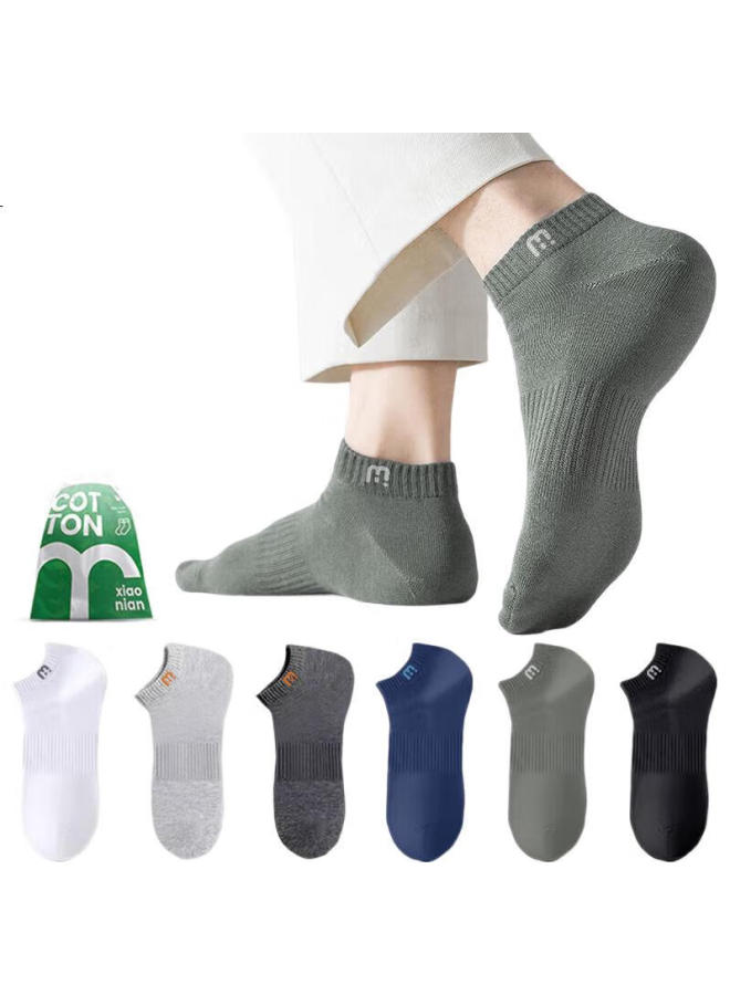 COTTON جوارب قطنية قصيرة للرجال - جوارب صيفية رقيقة 【100% قطن نقي 10A مضادة للبكتيريا ومقاومة للرائحة】 جوارب قارب رقيقة قابلة للتنفس - 6 أزواج - Image 2