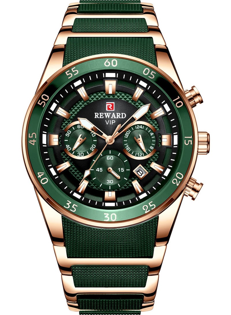REWARD Mens Wrist Watches, Luxury Fashion Analog Quartz Watch, Classic Big Face Chronograph Waterproof Luminous Date Stainless Business Watches for Men - Image 1