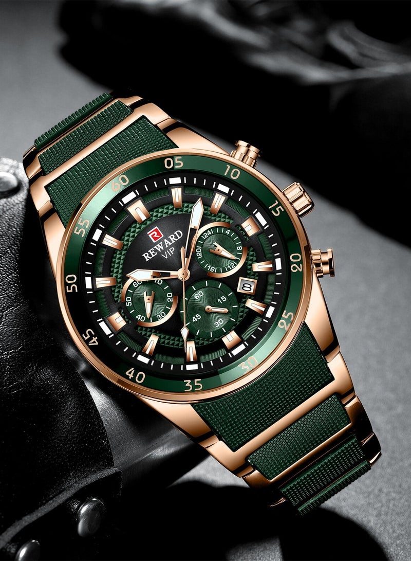 REWARD Mens Wrist Watches, Luxury Fashion Analog Quartz Watch, Classic Big Face Chronograph Waterproof Luminous Date Stainless Business Watches for Men - Image 4
