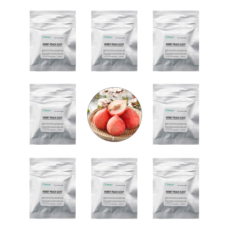 ORIESSE 32pcs Honey Peach Car Air Freshener Refill Fragrance Tablets8 Pack Peach Car Scents Pads for Air Freshener Vent Clips17cm07inches Diameters Aromatherapy Pads - Image 3