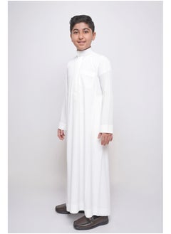 مدرستي  ثوب سعودي ولادي لون كريمي-سحاب (مخفي) قماش طايح  - Image 1