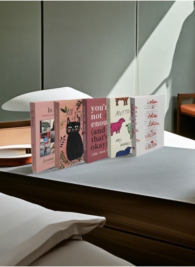 NIBEMINENT 5 Pieces Decorative Books, Faux Books with Hidden Storage, Decorative Books for Bookshelf Coffee Table, Decorative Book Boxes, Hollow Books for Living Room  - Image 3