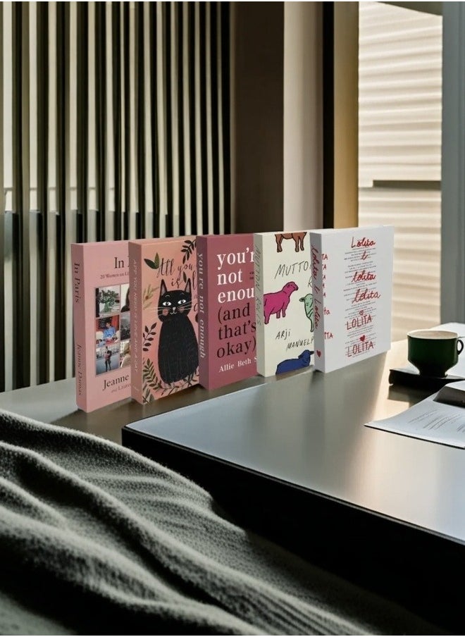 NIBEMINENT 5 Pieces Decorative Books, Faux Books with Hidden Storage, Decorative Books for Bookshelf Coffee Table, Decorative Book Boxes, Hollow Books for Living Room  - Image 4