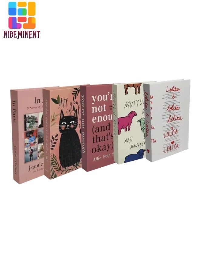 NIBEMINENT 5 Pieces Decorative Books, Faux Books with Hidden Storage, Decorative Books for Bookshelf Coffee Table, Decorative Book Boxes, Hollow Books for Living Room  - Image 1