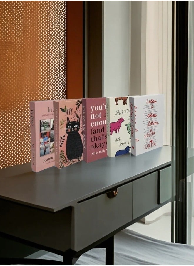 NIBEMINENT 5 Pieces Decorative Books, Faux Books with Hidden Storage, Decorative Books for Bookshelf Coffee Table, Decorative Book Boxes, Hollow Books for Living Room  - Image 5