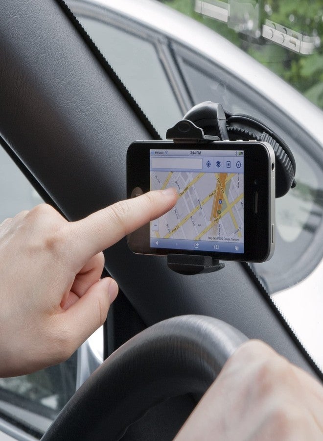 BoxWave TinyMount - Universal Windshield Dashboard Car Mount, Fully Adjustable, 360 Degree Rotatable Windshield Car Mount Holder for Smartphones - Apple iPhone 5 4S 4, Samsung Galaxy S4, Galaxy Note 2, HTC One, Blackberry Z10, LG Nexus 4 Car Mount - Image 2