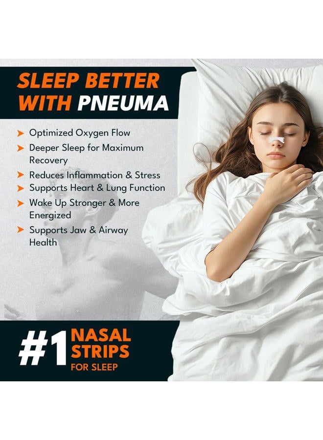 Pneuma Nasal Strips for Snoring & Sleeping (30 Count) – Gentle Strength Nose Strips for Breathing to Help Deviated Septum & Nasal Congestion Relief – Secure Fit Sleep Tape & Anti Snoring Nose Strips - Image 3