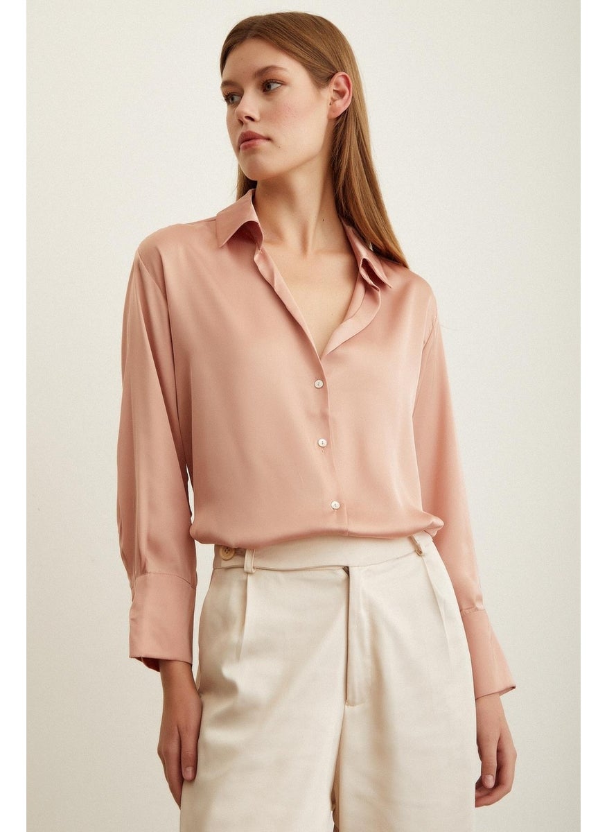 Never More Basic Satin Shirt  - Image 1