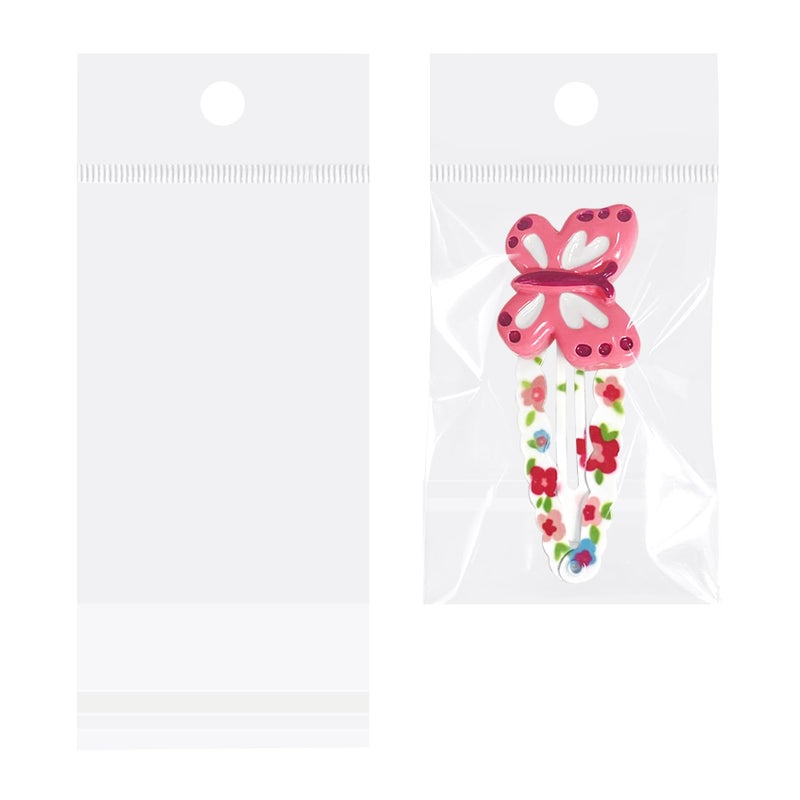 موريباك أكياس سيلوفان ذاتية الإغلاق ذاتية اللصق من مورباك، مقاس 2 × 3 بوصات، بفتحة تعليق، 100 قطعة، شفافة وقابلة لإعادة الإغلاق، مع حلقة تعليق، مناسبة للمجوهرات والأقراط والقلائد - Image 1