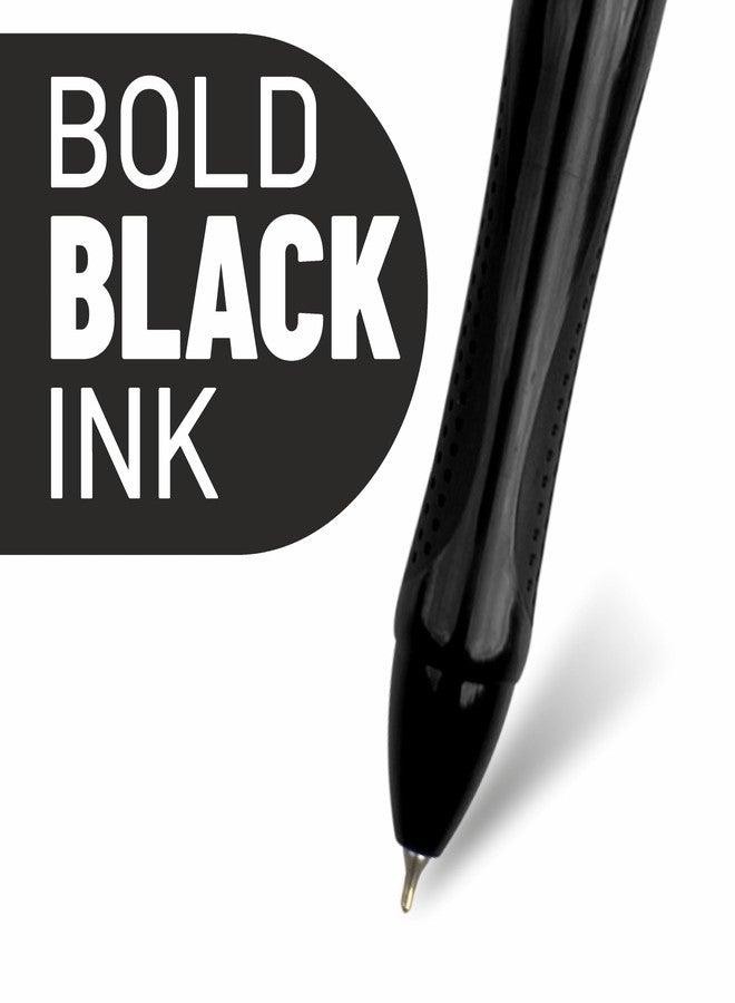 Anupam Snapy Roller Gel Pen 0.5 mm, Waterproof Smooth Quick-Dry Dark Ink, Comfortable Grip Exam & Office Pen, Refillable (Black Body BlackInk, Pack of 4) - Image 2