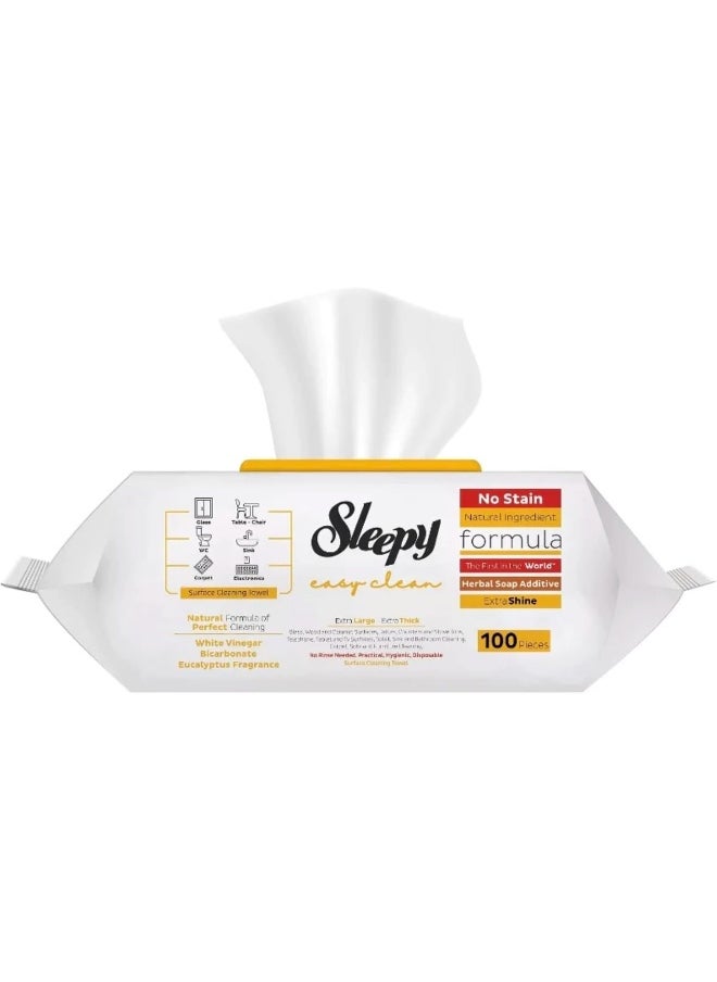 Sleepy Easy Clean Multi-Surface Cleaning Wipes, 100 Sheets Herbal Soap And Eucalyptus Fragrance  - Image 1