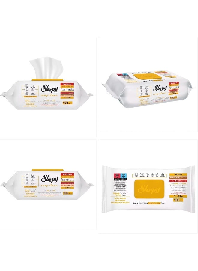 Sleepy Easy Clean Multi-Surface Cleaning Wipes, 100 Sheets Herbal Soap And Eucalyptus Fragrance  - Image 3