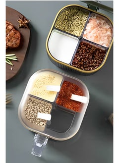 Generic Gold Detailed 4-Compartment Spice Rack Storage Container Organizer  - Image 2
