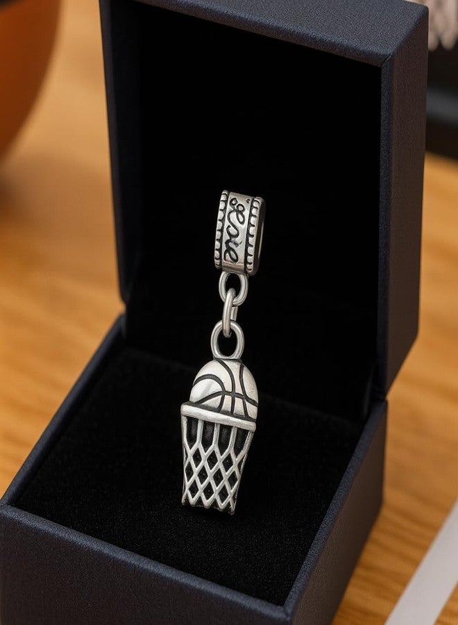 Sportybella Basketball Net Charm Bead - Silver-Plated Stainless Steel Pendant - European Bracelet Compatible - Sports Jewelry Gift for Basketball Players, Coaches & Fans - Image 5