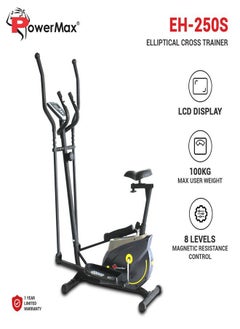 PowerMax Fitness EH-250S Elliptical Cross Trainer with Hand Pulse, Adjustable Resistance and LCD Display, Home Gym Workout Machine for Cardio Training - pzsku/Z64ACC9C8B7B8876D0394Z/45/_/1696935865/a7ba0fb6-7695-42c6-bdd2-f55b50b7baca