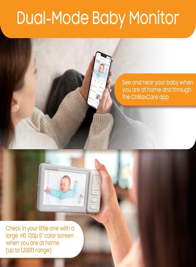 CHILLAX Giraffe Pro Max Baby Monitor, 1080p Full HD Camera with 5” 720p Screen, Privacy Mode, Flexible Gooseneck, Auto-Dimming LED, Two-Way Talk, and Night Vision, Video with Camera and Audio - Image 5