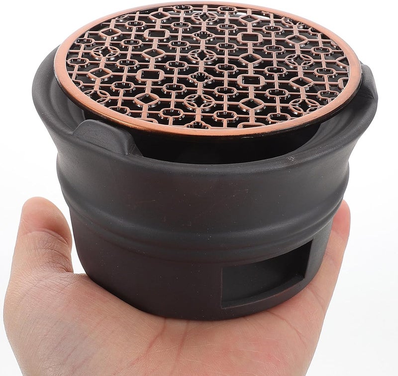 Japanese Teapot Warmer Base with Copper Pad Black Candle Tea Light Holder Decorative Stove for Home Use Tea and Coffee Warming Stand - Image 3