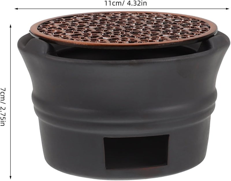 Japanese Teapot Warmer Base with Copper Pad Black Candle Tea Light Holder Decorative Stove for Home Use Tea and Coffee Warming Stand - Image 2