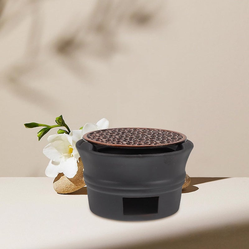 Japanese Teapot Warmer Base with Copper Pad Black Candle Tea Light Holder Decorative Stove for Home Use Tea and Coffee Warming Stand - Image 5