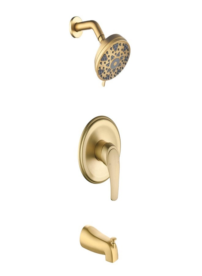 DIFEINI Tub Shower Faucet Combo Set Bathtub Faucet Set Shower System with Tub Spout Shower Tub Kit Shower Valve and Trim Kit Shower Fixtures Brushed Gold - Image 1