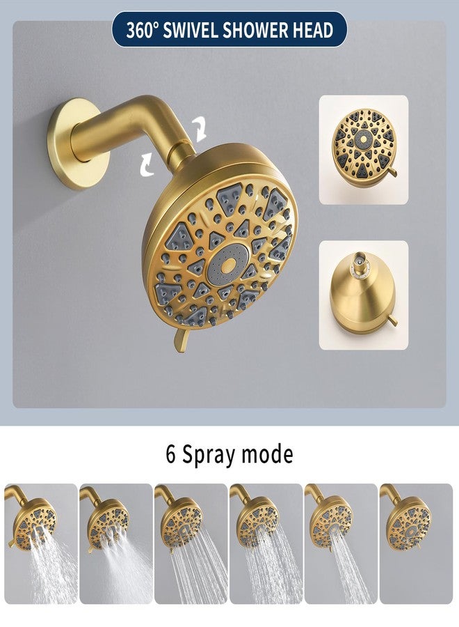 DIFEINI Tub Shower Faucet Combo Set Bathtub Faucet Set Shower System with Tub Spout Shower Tub Kit Shower Valve and Trim Kit Shower Fixtures Brushed Gold - Image 3
