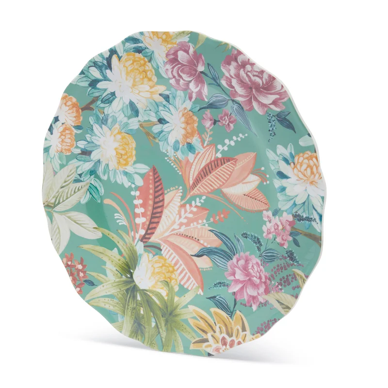Coincasa Coincasa Melamine Dinner Plate With Leaves & Flowers