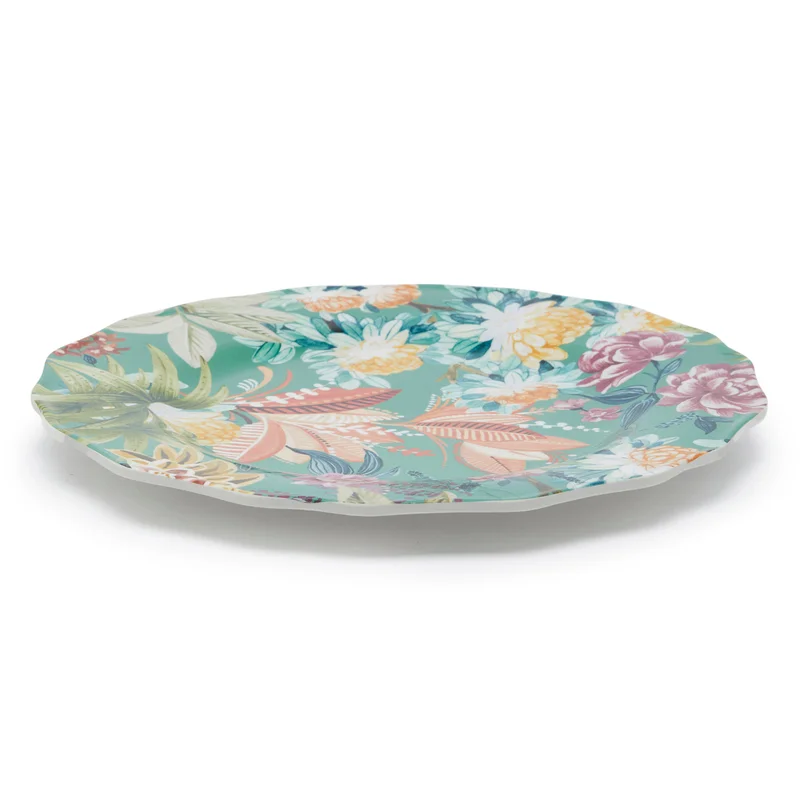 Coincasa Coincasa Melamine Dinner Plate With Leaves & Flowers